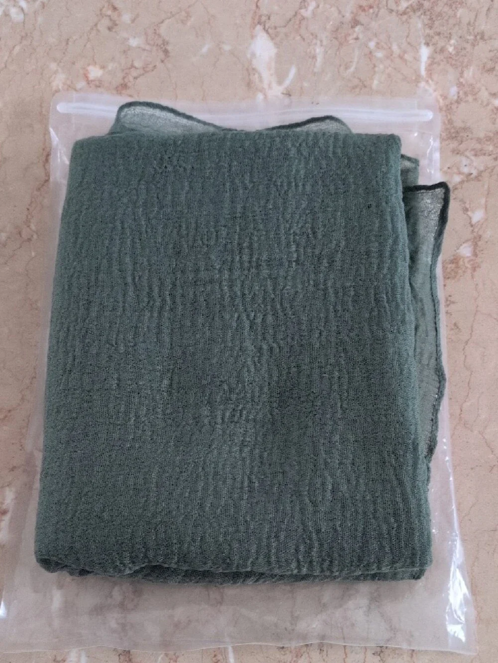 Forest Green Cheesecloth Table Runner - Elegant Dining Decor